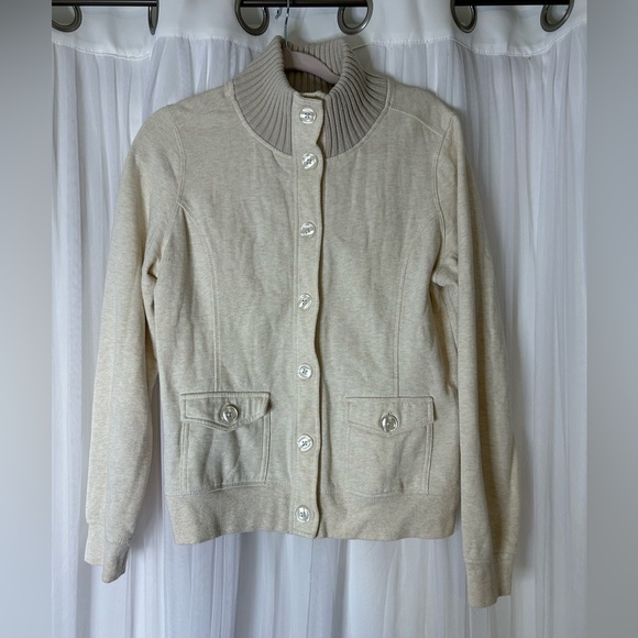 Guess Ivory Button-Up Women's Cardigan — size XL - Picture 1 of 6